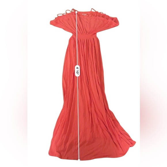 RTR Ingrid & Isabel Coral‎ Empire Waist Stretchy Off Shoulder Maxi Dress Sz S - Picture 14 of 14